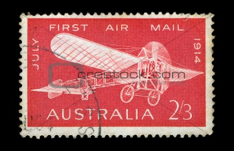 monoplane vintage postage stamp