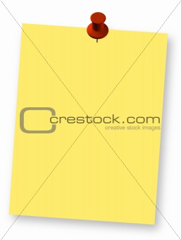 note paper and pushpin illustration