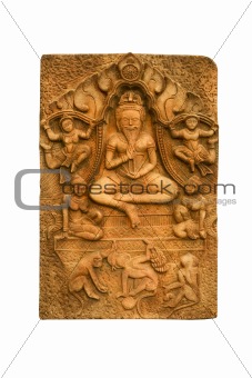 Buddha carved a low relief