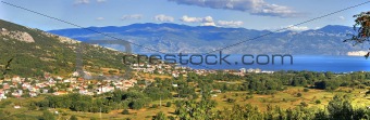 Panoramic view of Baska - croatian beautiful coastal town