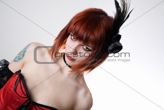 Cabaret girl with hair  