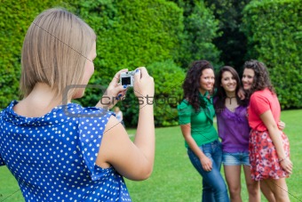 Girl Taking Photos to Her Friends