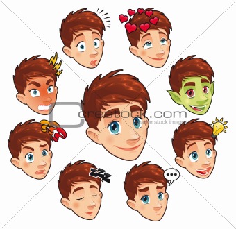 Various expressions of boy.