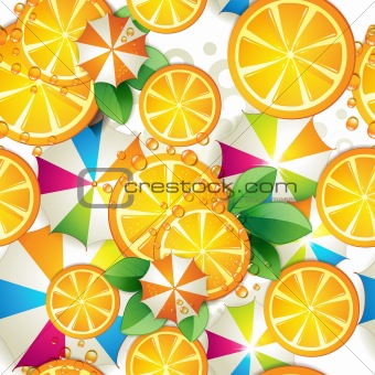 Seamless pattern with slice orange