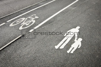 Pedestrian and bicycle reserved lanes