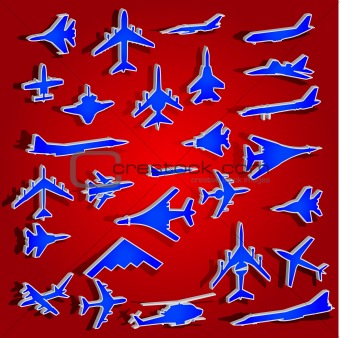 Vector airplane stickers