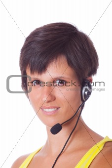 Cheerful Receptionist with Headset