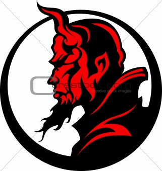 Devil Demon Mascot Head Vector Illustration