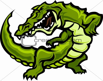 Gator or Alligator Mascot Body Vector Graphic