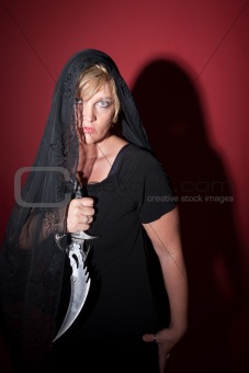 Veiled Woman with Athame