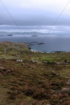 wild irish fields and islands view