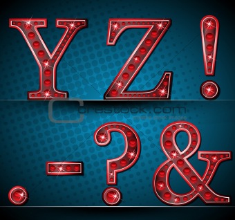 Set Letters With Red LED Lamp