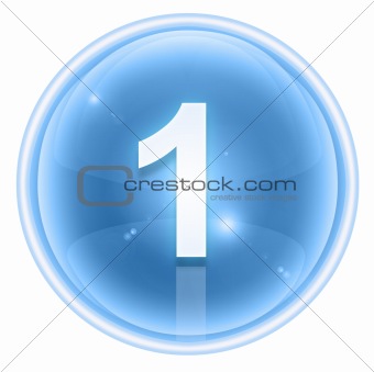 Number one icon ice, isolated on white background