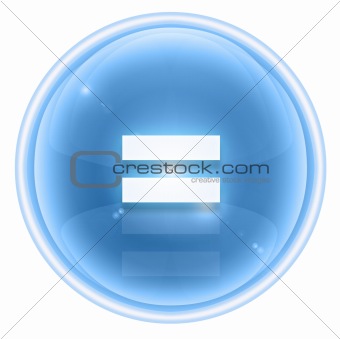 Sign equally icon ice, isolated on white background