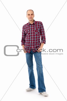 young casual man full body