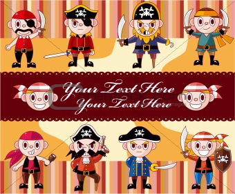 cartoon pirate card

