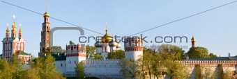 Panorama of Novodevichy Convent, also known as Bogoroditse-Smolensky Monastery.