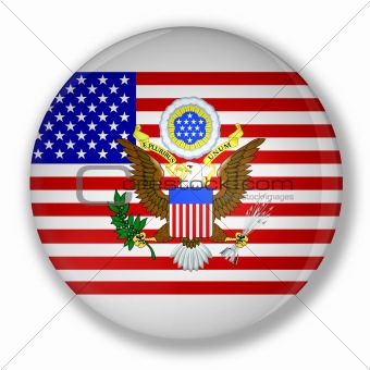 Badge with flag of United States
