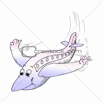 Cartoon airplane isolated on white background