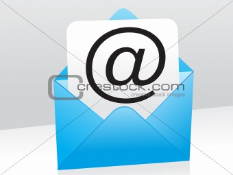 abstract blue mail icon
