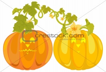 Vector pumpkins sweethearts