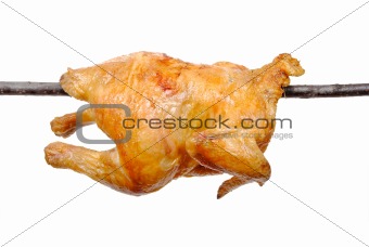 Fried chicken on a skewer 