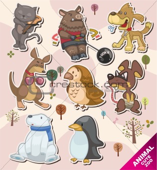 cartoon animal icon Stickers,Label