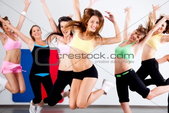 Enthusiastic group of women having fun