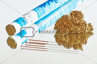 acupuncture needle and moxibustion