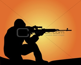 silhouette of a sniper 