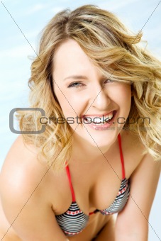 Happy beach woman