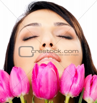 Female face tulips