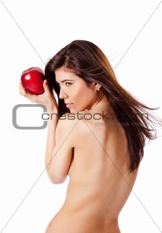 Naked woman with apple