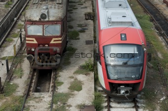 One new and one old train