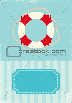 Retro illustration of life buoy