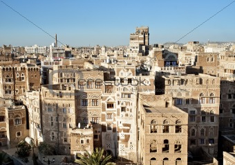 sanaa, yemen - traditional yemeni architecture