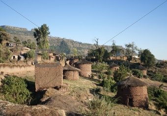 traditional african village houses in lalibela ethiopia