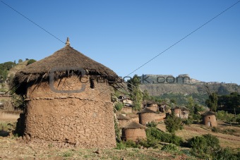 traditional african village houses in lalibela ethiopia