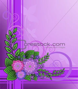 Lilac flowers on a checkered background