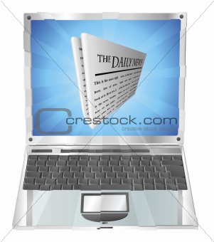 Newspaper laptop concept