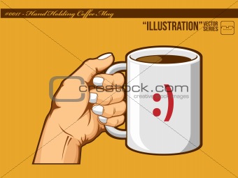 Illustration #0011 - Hand Holding Coffee Mug