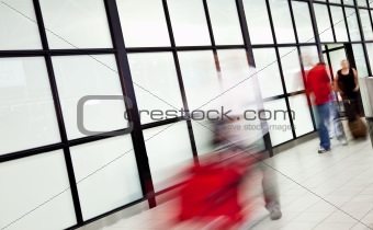 Blurred passingers airport