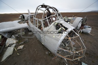 Old nazi aircraft wreck, Junkers Ju-88 - Arctic, Spitsbergen