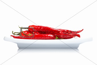 Red peppers in the dish