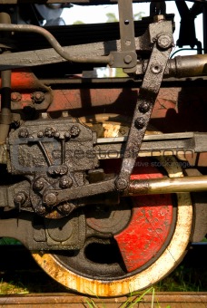 Old steam train wheels