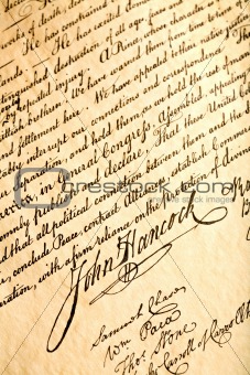 John Hancock on declaration of independence