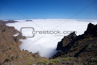 mountain over clouds at La Palma