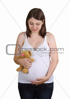 Smiling young pregnant woman 