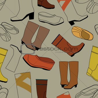 Seamless shoes gray pattern