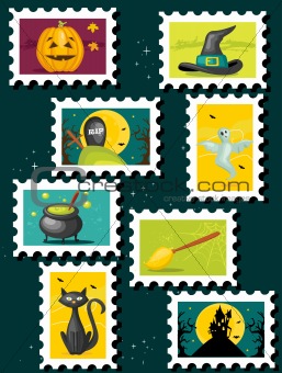 Halloween postal stamps